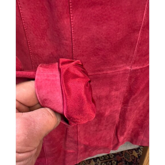 Dialogue Women's Suede Leather Blazer Jacket Red Sz Medium NOS W/Tags - Picture 6 of 8